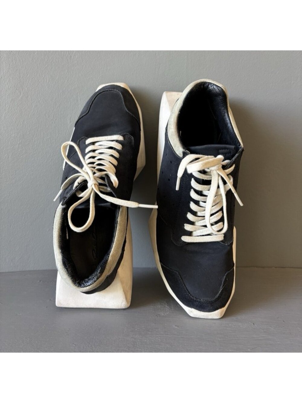 Rick Owens x adidas Tech Runner Black/White Sneakers Designer Shoes Mens 7